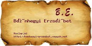 Bánhegyi Erzsébet névjegykártya
