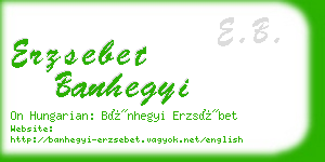 erzsebet banhegyi business card